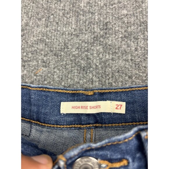 Levis High Rise Shorts Womens 27 Denim Cut Off Distressed Frayed Hem Waterless - Picture 2 of 7